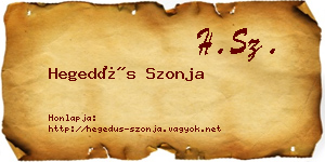 Hegedűs Szonja névjegykártya